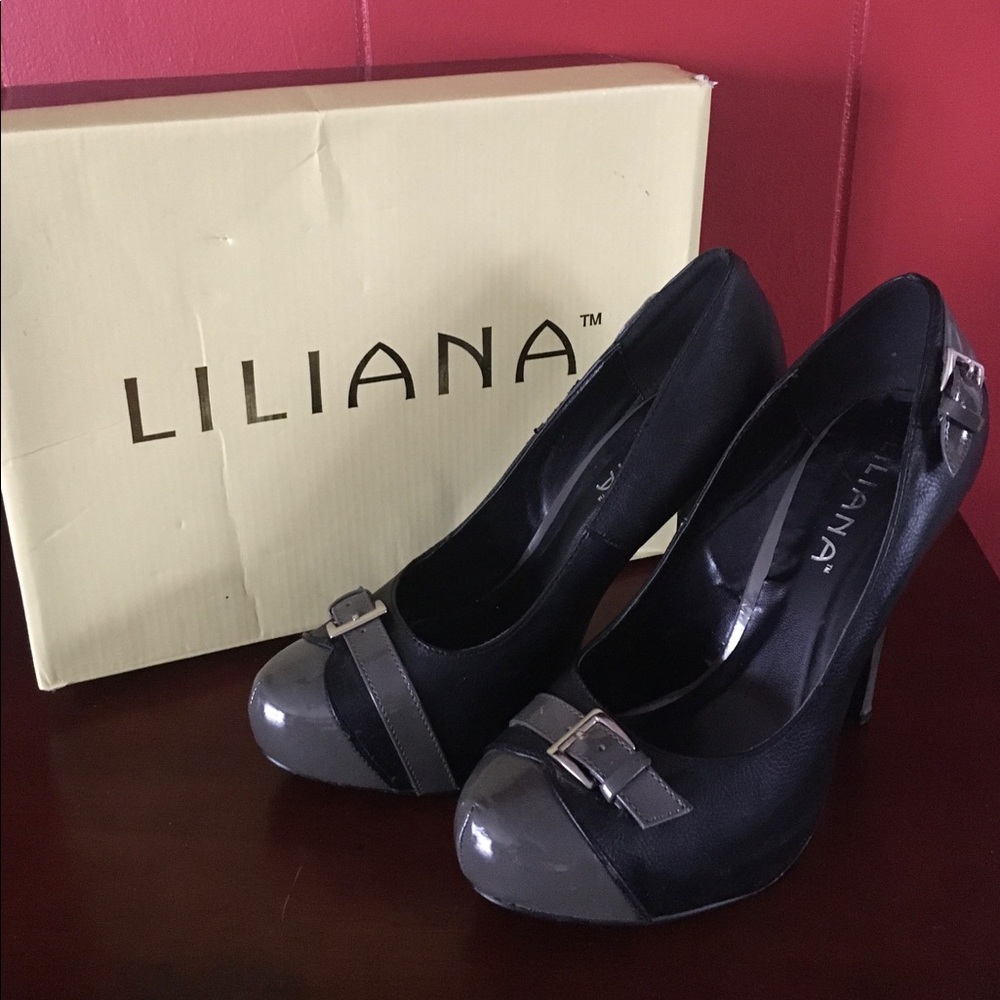 Lilana 4” Black/Grey Heels